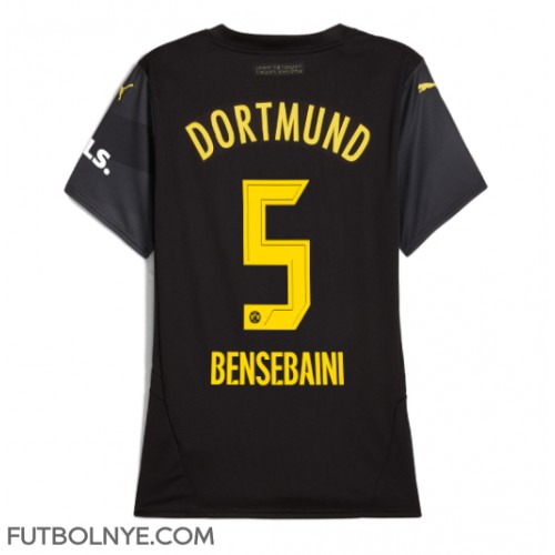 Camiseta Borussia Dortmund Ramy Bensebaini #5 Visitante Equipación para mujer 2024-25 manga corta